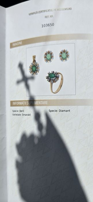 Set aur diamante si smaralde naturale okazie
