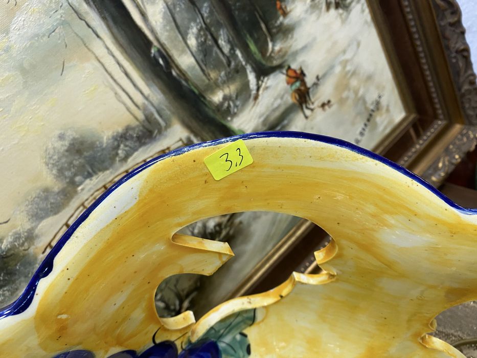 Порцеланов абажур за лампа Италия 1950-те ръчна украса полилей