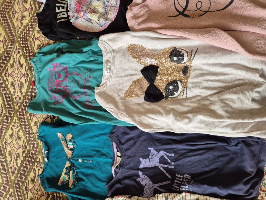 Блузки с дълъг ръкав и клинчета - 128-134см