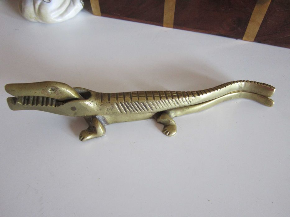 cadou rar Walter Bosse 1950 Viena bronz cleste Crocodil Mid-Century