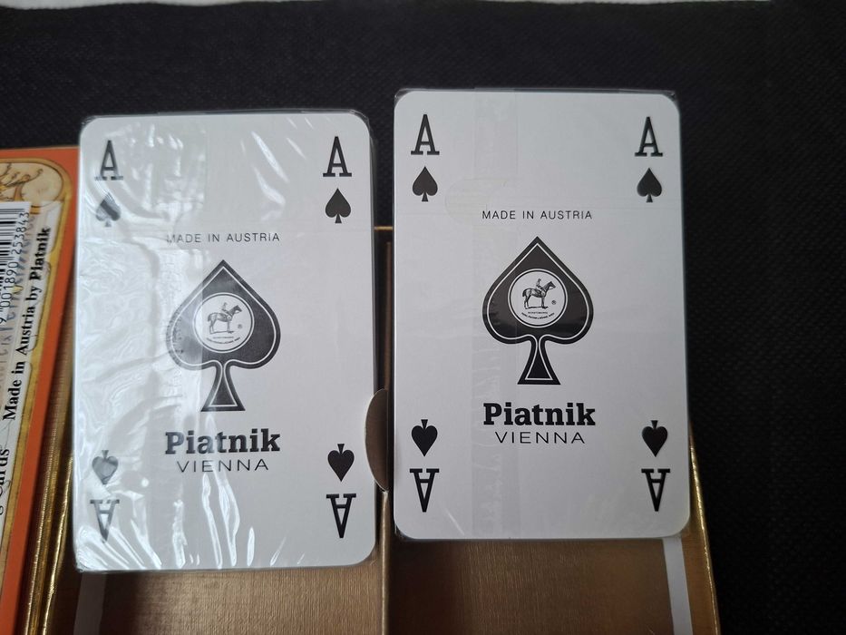 Винтидж колекционерски карти за игра PIATNIK, Австрия, 2 колоди, Алфонс Муха
