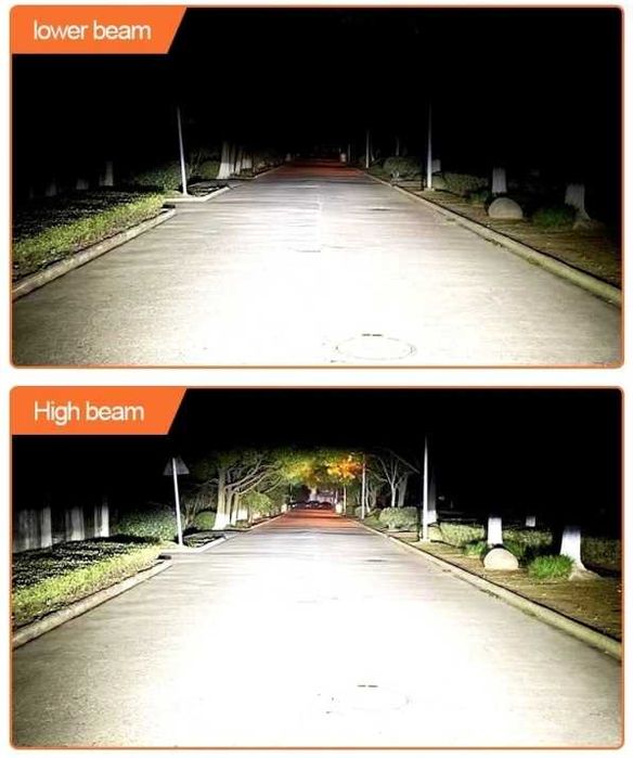 LED крушки H4 Y10 с лупа – 200W, 26400LM, 6000K, 360°, Canbus, 12V