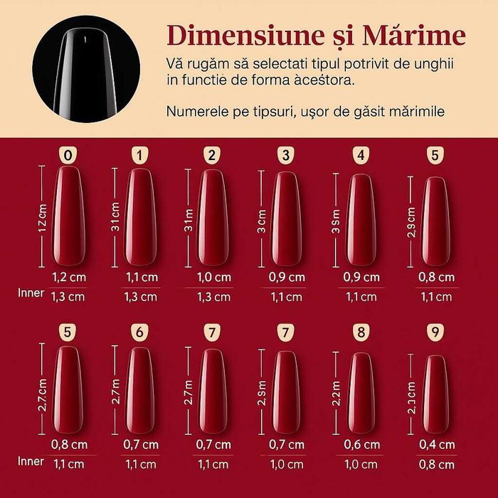 Set 264 Tipsuri Unghii False - Sigilate, Livrare Gratuita