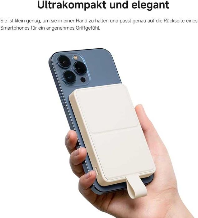 Магнитна външна батерия Xiaomi 15W 6000mAh със стойка (Нова)