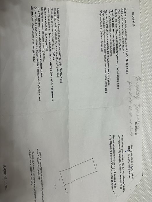 Срочно Срочно     10 соттық жер сатылады.