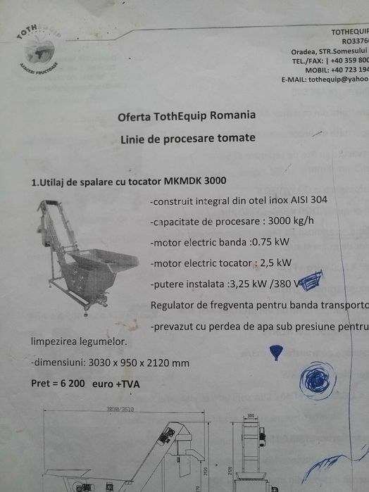 Utilaje  Procesare Legume/Fructe - Inox - Maurer/Fillogy - Ca Noi