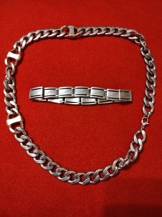 Lanț + brățara din inox