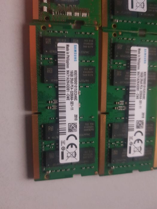 LOT 22X  16GB DDR4 LAPTOP 3200MHz(95%) Memorie Laptop 16GB DDR4 SODIMM