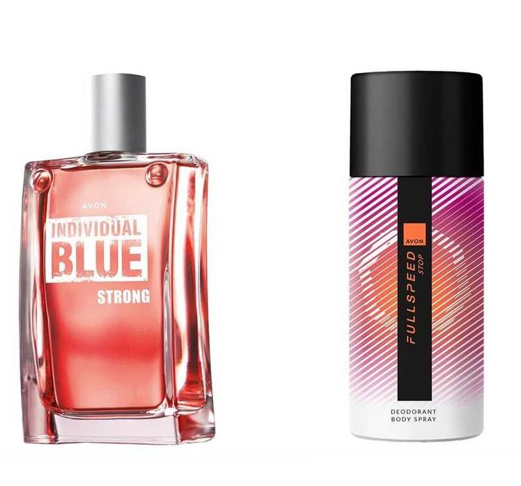 Set 2 prod. Individual Blue Strong&Deo spray Full Speed Stop-El Avon