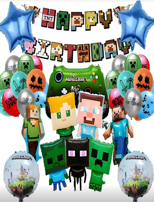 Парти сет балони Minecraft, Roblox, Game on и  Fortnite
