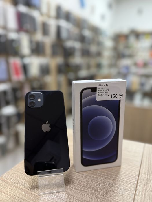 Iphone 12 / Black / 64gb / 100%Baterie / Garantie 12 luni