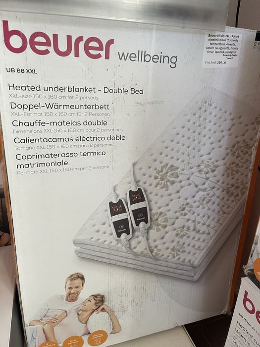 Patură Dublă Incălzită Electric - Beurer Wellbeing UB 68 XXL , 150x160