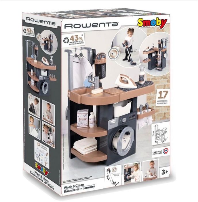 Игрален комплект Smoby - Пералня и сушилня Rowenta, 17 части