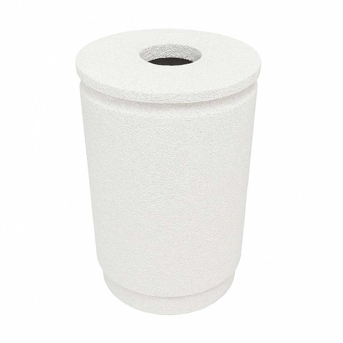 Cos de gunoi stradal Marbella din marmura alba si capac din beton