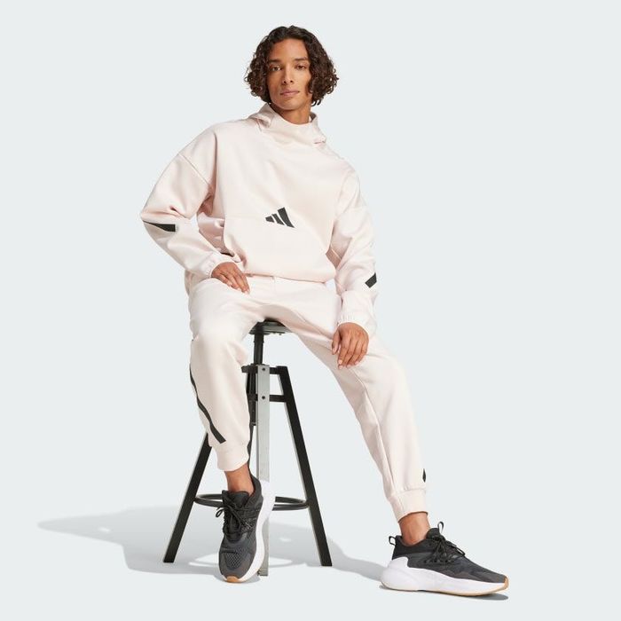 НОВ оригинален бледо розов памучен суичър ADIDAS ZNE размер L от САЩ