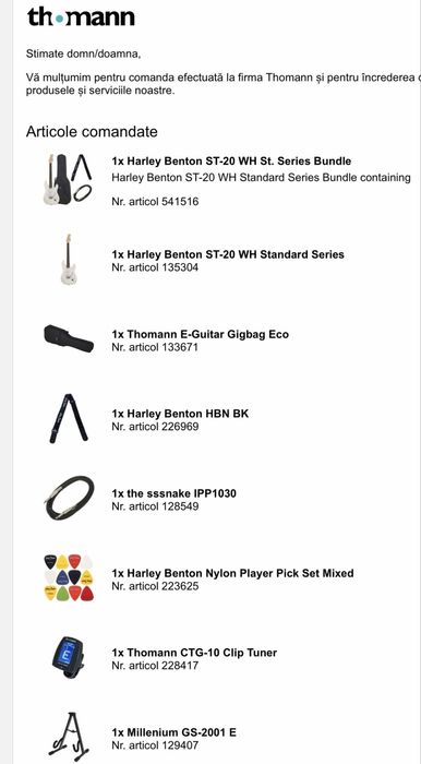 Harley Benton ST-20 White