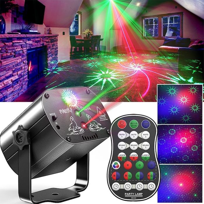 Proiector de lumini disco,RGB,60lumini discotelecomanda,75x90x60mm,nou