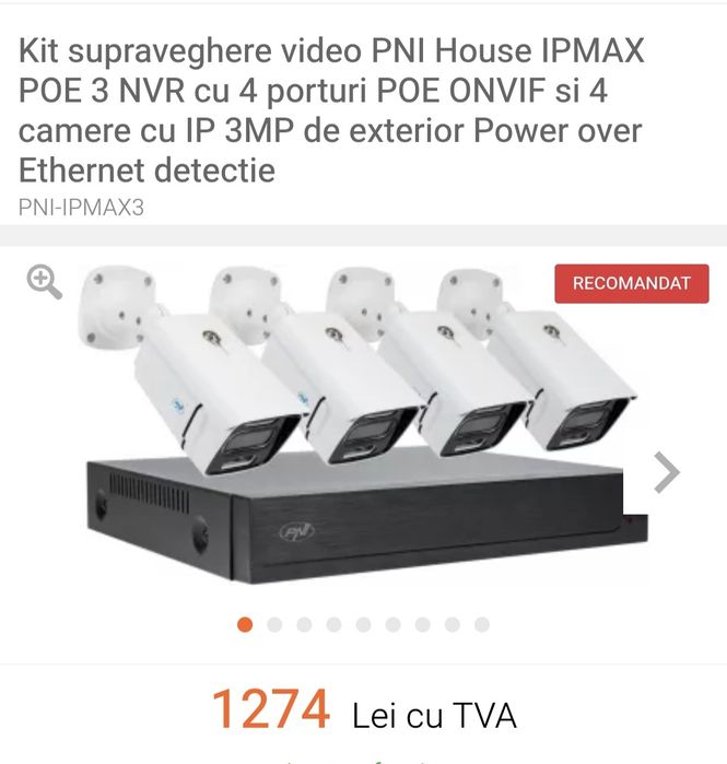 Kit supraveghere video Pny
PNI House IPMAX POE 3LR
PNI House IPMAX POE 3LR