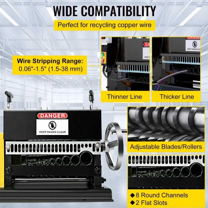 Mașină decojit cabluri 1–38mm recuperezi cupru scump TRANSPORT GRATUIT