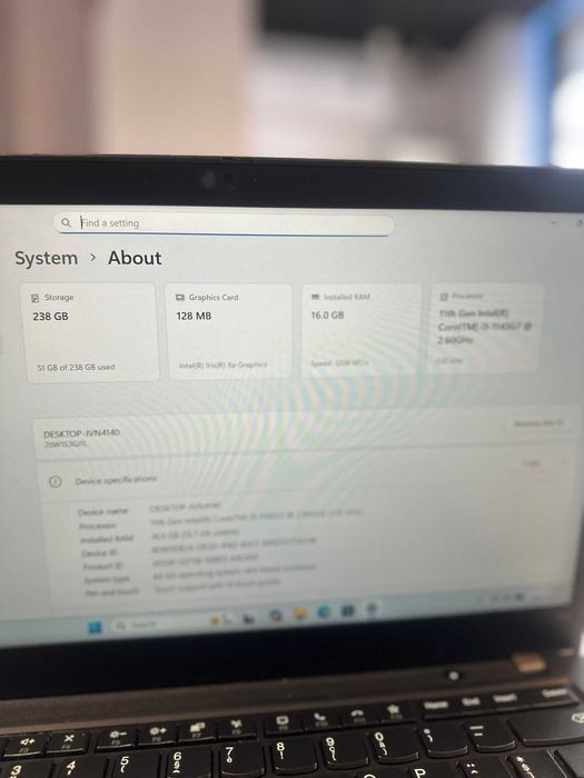 Lenovo ThinkPad T14 G2 i5-1145G7-16Gb Ram-256Gb Ssd-Touchscreen