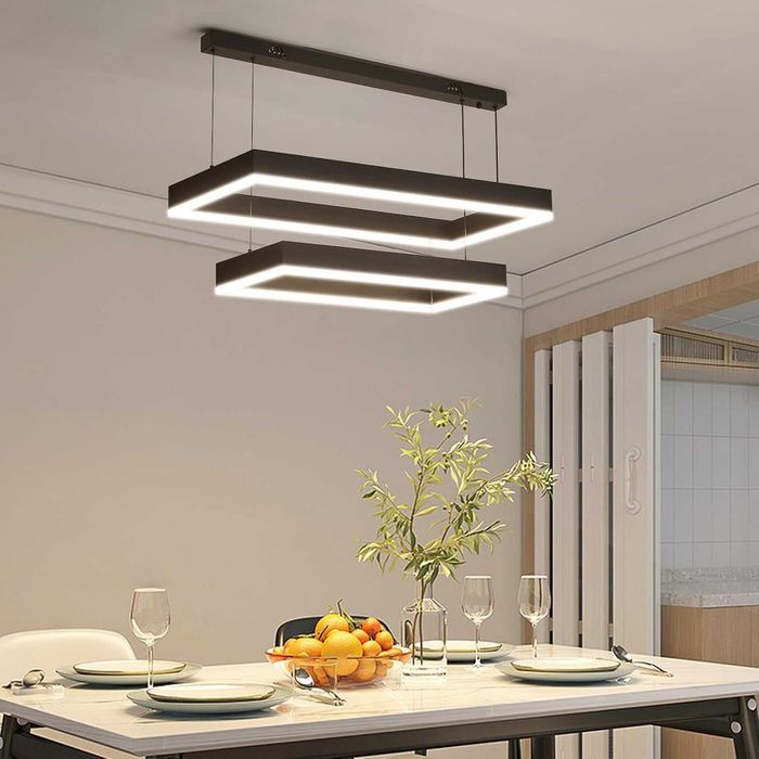 Модерен LED полилей Fordeson, димируем с дистанционно, 2 слоя