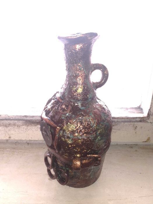 Vaza steampunk mixed media unica