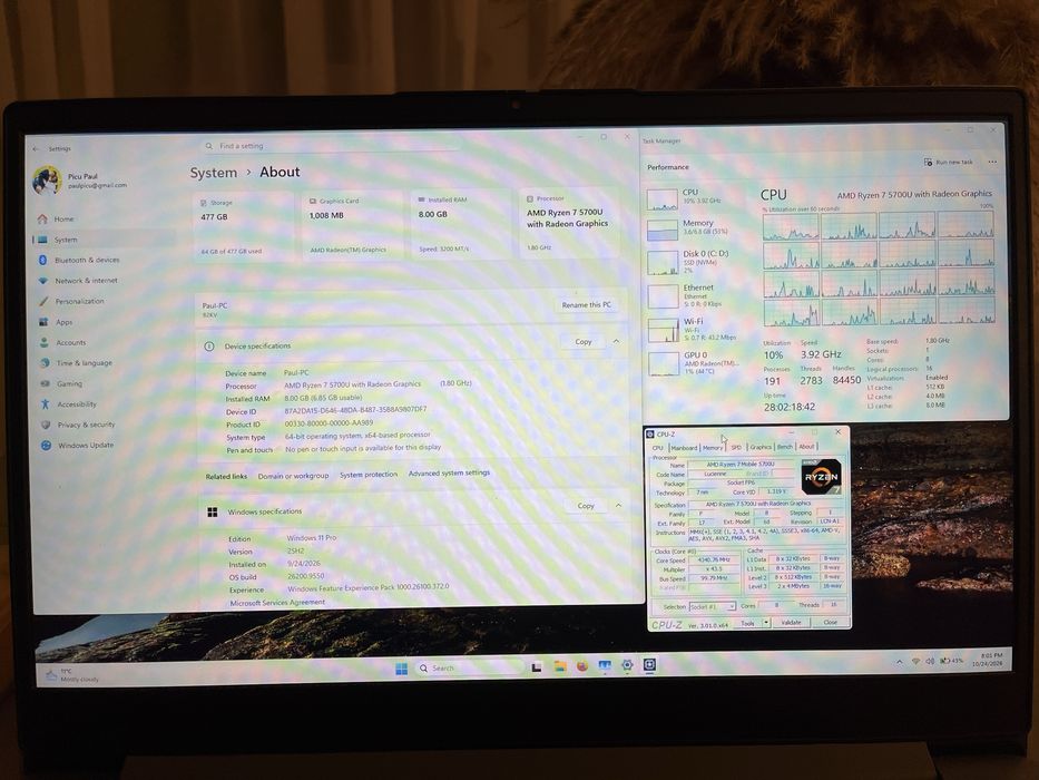 Lenovo Ideapad 3 , Ryzen 7-5700, 17”