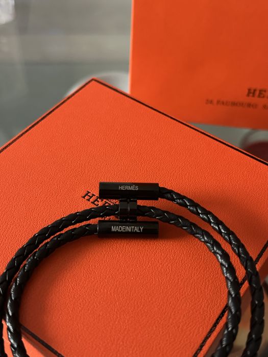 Bratara hermes barbateasca neagra piele