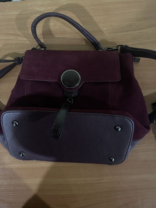 Сумка рюкзак удобная компактная  кожа замш