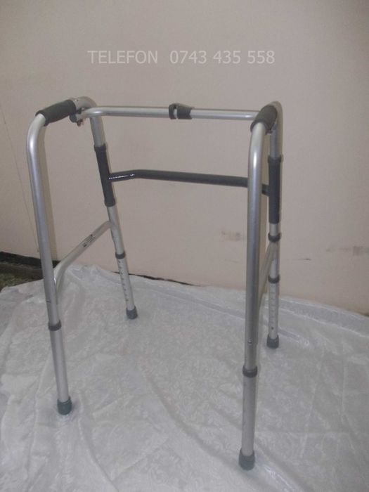 Cadru ajutor mers,pliabil,inaltime reglabila,din aluminiu,pt persoane cu handicap locomotor dizabilitati, tineri sau batrani seniori bunici în vârstă