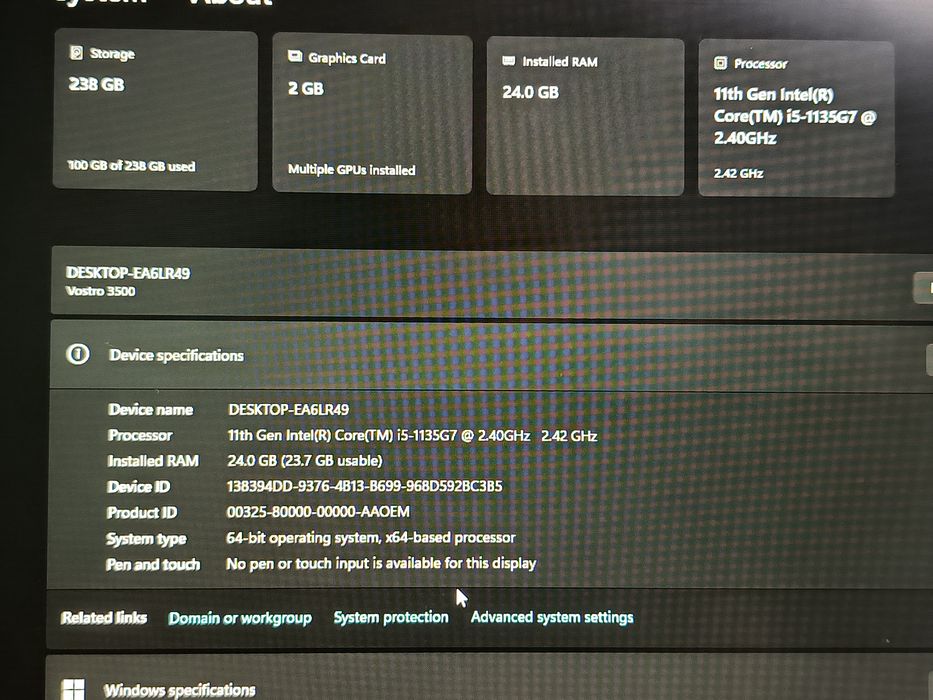 Laptop Dell Vostro 3500