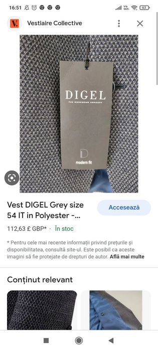 Costum Wilvorst 3 piese, barbati ,Vesta ,nou cu eticheta,masura 48