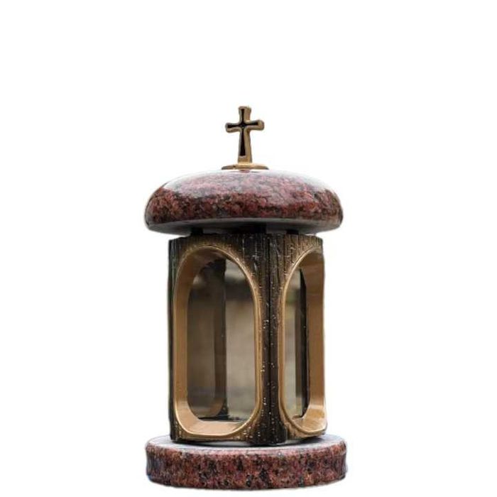 Felinar din Granit  150 x 150 x 280 mm , culoare visinie