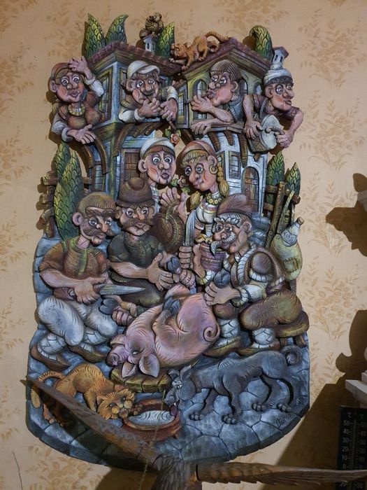 Пано дърворезба.