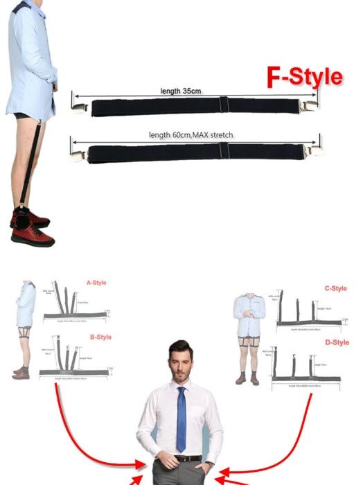 bretele suspensor, ciorapi, prindere camasa tip curea, shirt stays