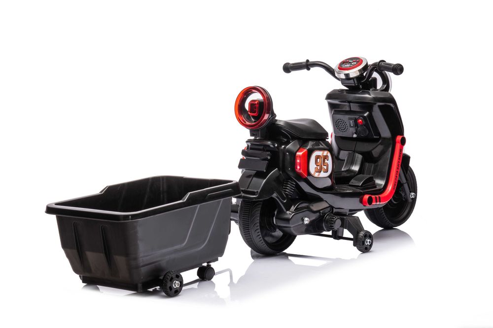 Scuter electric cu remorca, telecomanda, Kinderauto BJBTK3 2x35W Black
