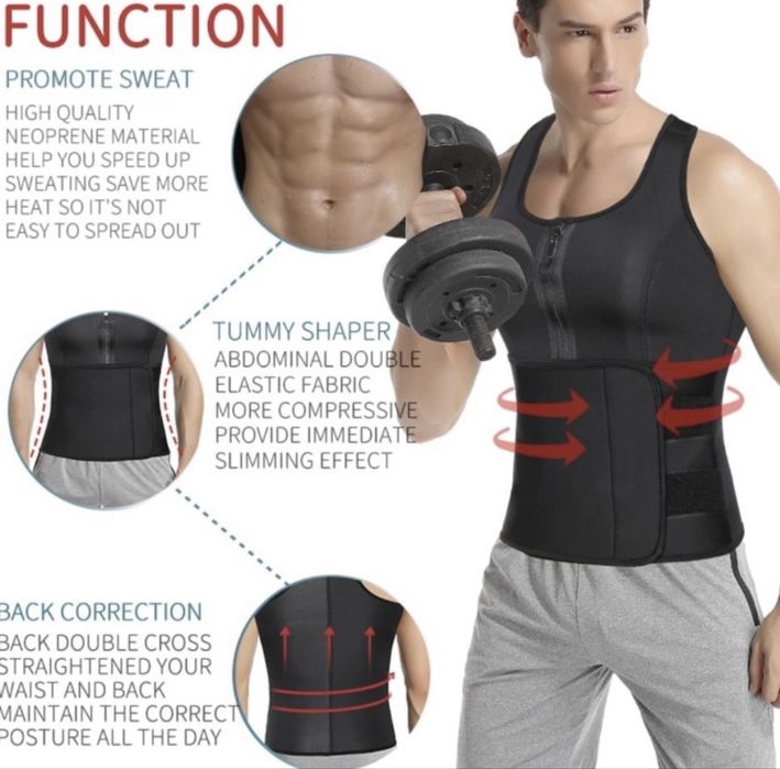 Мъжка неопренова жилетка за изгаряне на мазнини
