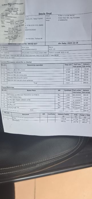 Vand audi Q5 an 2012