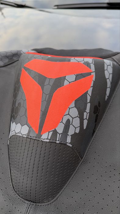 Geaca moto piele SECA SRS II negru/rosu/camo