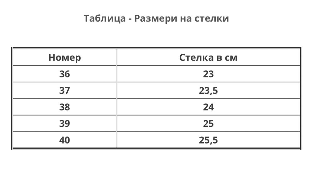 Обувки от естествена кожа (налични номера от 36-ти до 40-ти)