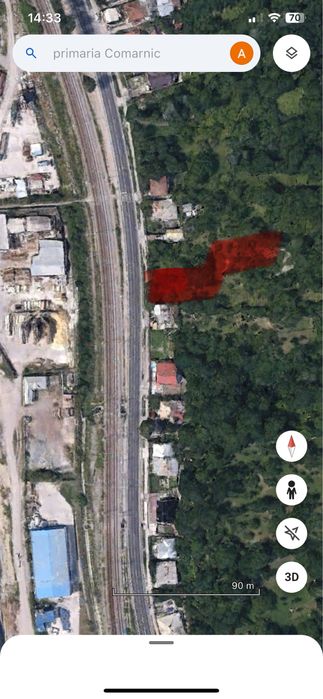 Vand teren pe sosea la DN langa primaria Comarnic