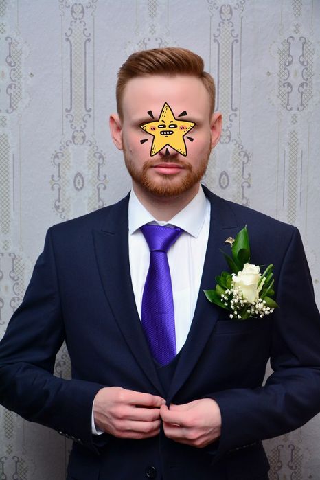 Полный Комплект Костюм тройка пиджак брюки майка рубашка галстук