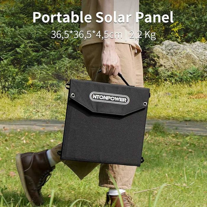 NTONPOWER Solar Panel Foldable 60 W, Monocrystalline Solar Panel