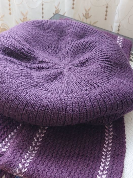 Зимний берет + шарф