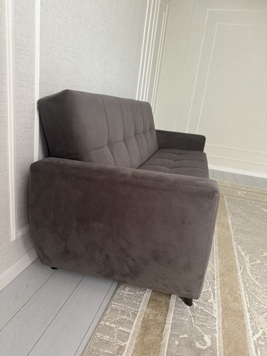 Раскладной диван, тёмно-серый