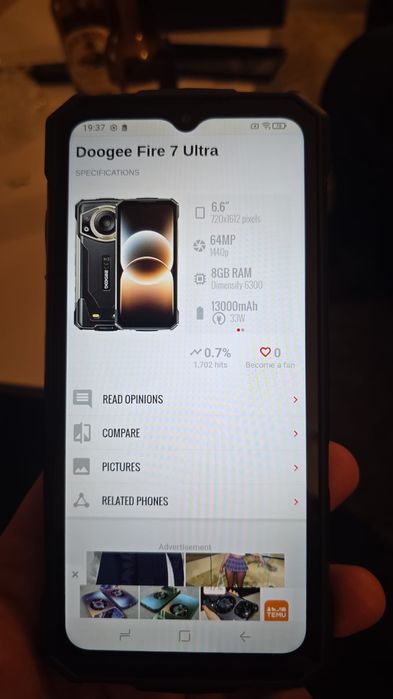 Telefon Android(soft Samsung) Doogee Fire7 Ultra Nou sigilat