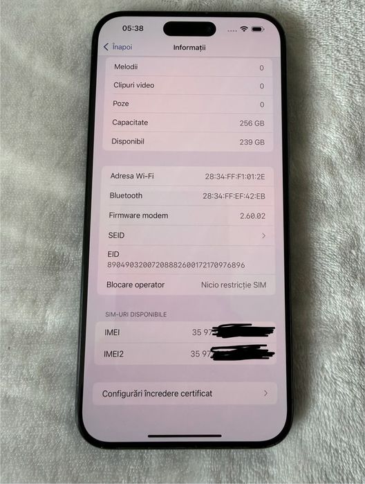 Iphone 15 Pro max 256GB Blue Titanium