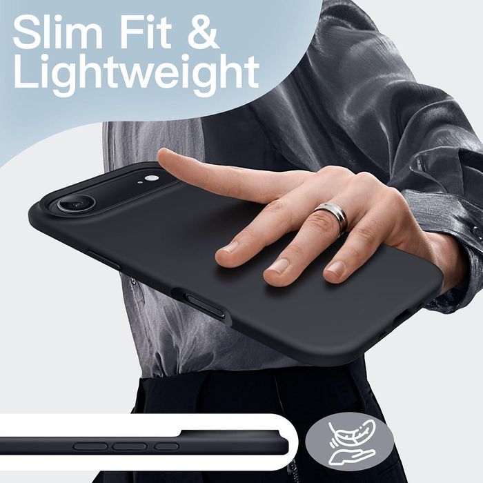 Матов силиконов кейс за apple iphone 17 air - черен