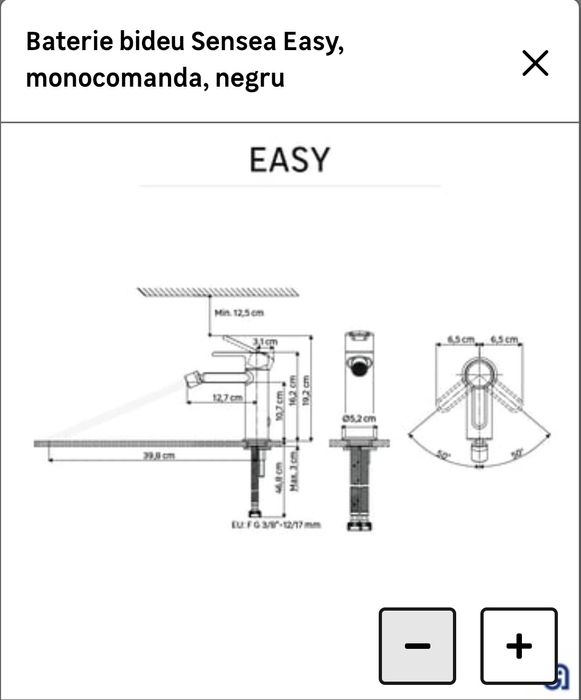 Baterie bideu Sensea Easy, negru