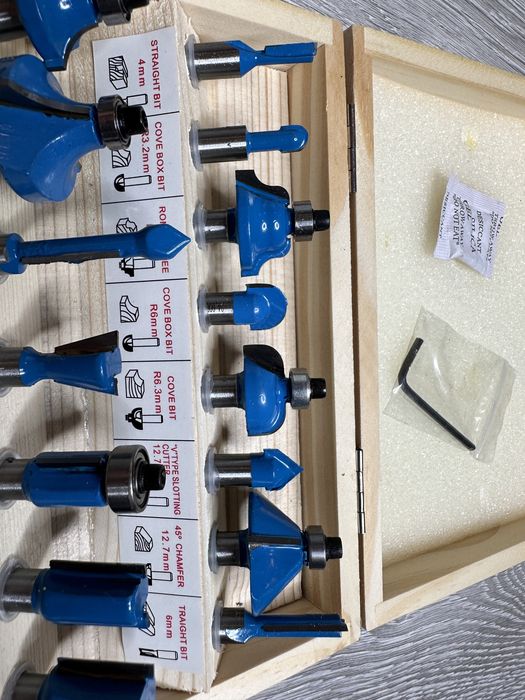 Trusa freze pentru lemn tija 8 mm set 15 buc